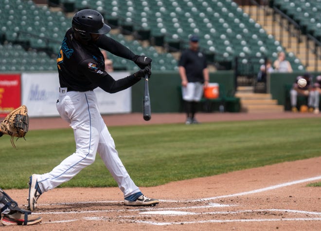 York Revolution's Trey Martin (2) against the Black Socks during their game at Fan Fest at WellSpan Park in York on Saturday, Apr. 22, 2023.