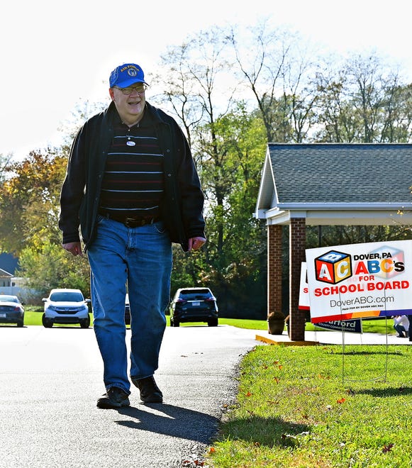Jack Sartoris, of Dover Township, walks home after casting his ballot at his polling location, New Creation Community Church, during Election Day in Dover Township, Tuesday, Nov. 7, 2023. (Dawn J. Sagert/The York Dispatch)