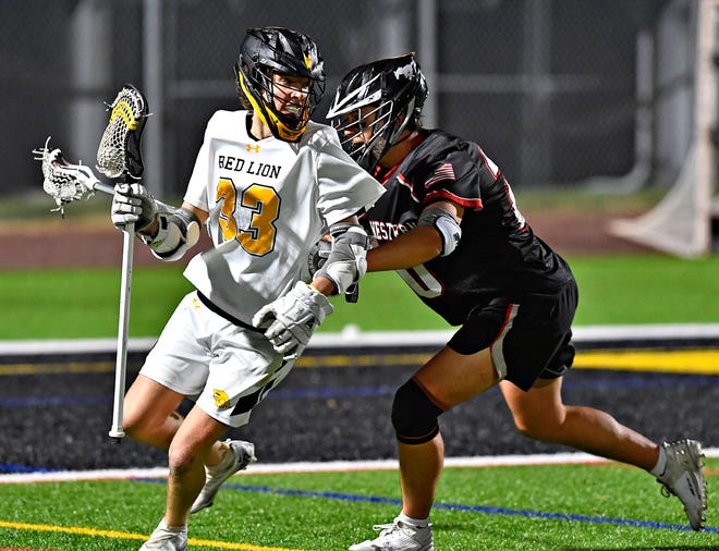 South Western vs. Red Lion during boys’ lacrosse action at Red Lion Area Senior High School in Red Lion, Tuesday, March 26, 2024. South Western would win the game 14-4.(Dawn J. Sagert/The York Dispatch)