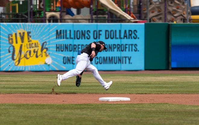 York Revolution's Trent Giambrone (27) against the Black Socks during the game at Fan Fest at WellSpan Park in York on Saturday, Apr. 22, 2023.